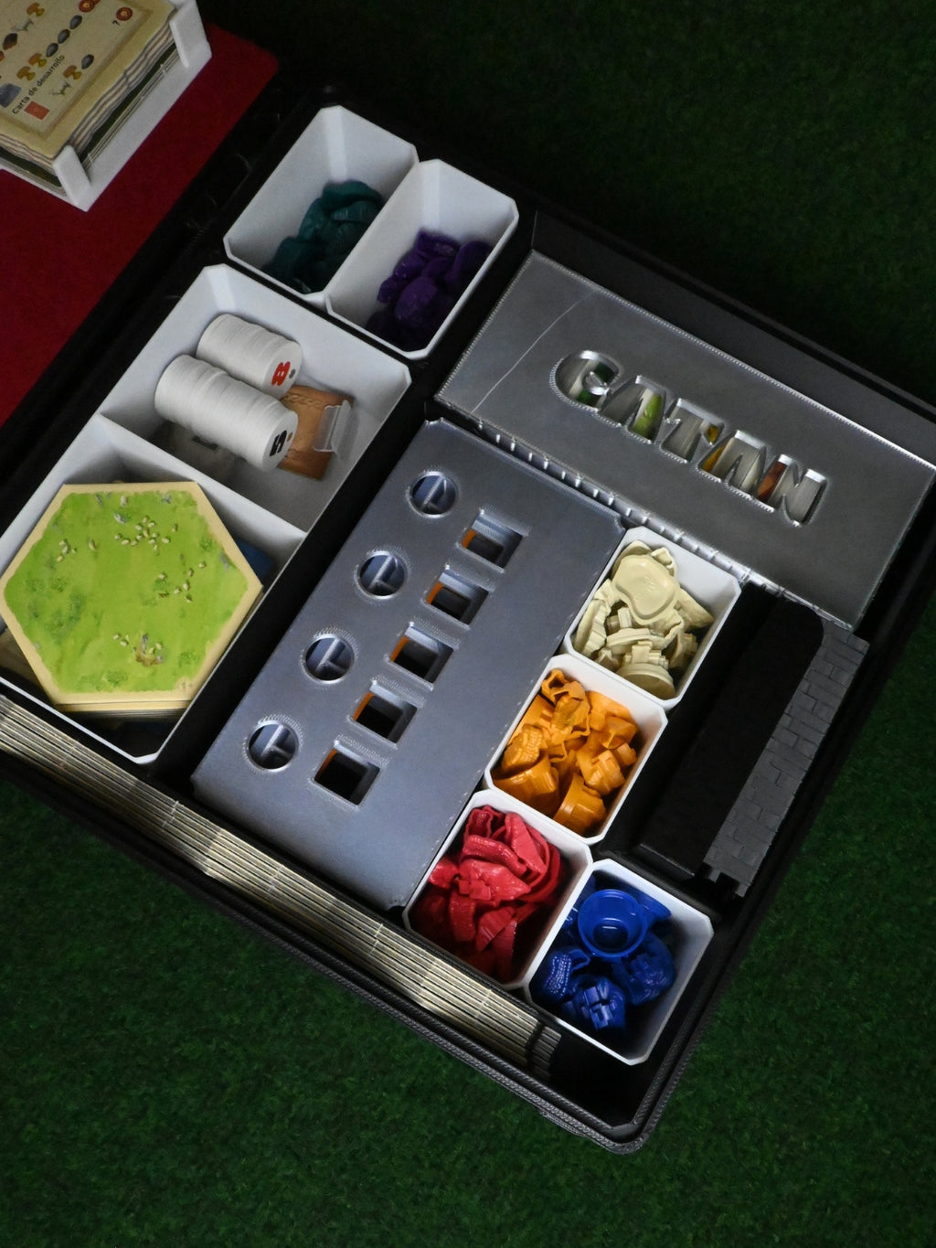 Caja de almacenamiento para Catan con espacio para accesorios y expansión de 5-6 jugadores