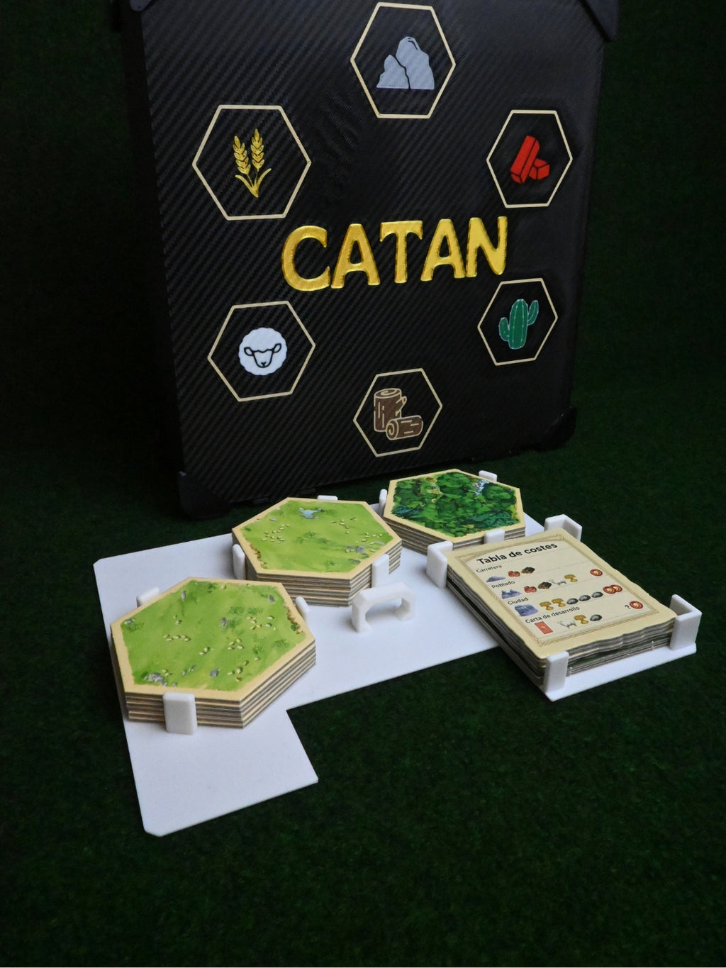 Caja de almacenamiento para Catan con espacio para accesorios y expansión de 5-6 jugadores