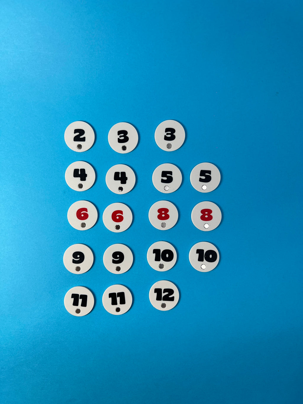 Fichas de numeración magnéticas para Catan